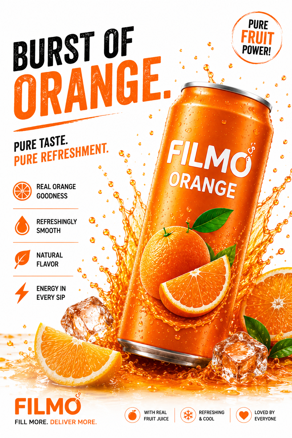 FILMO Orange campaign poster: Burst of Orange